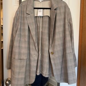 J. Jill Gray Plaid Blazer